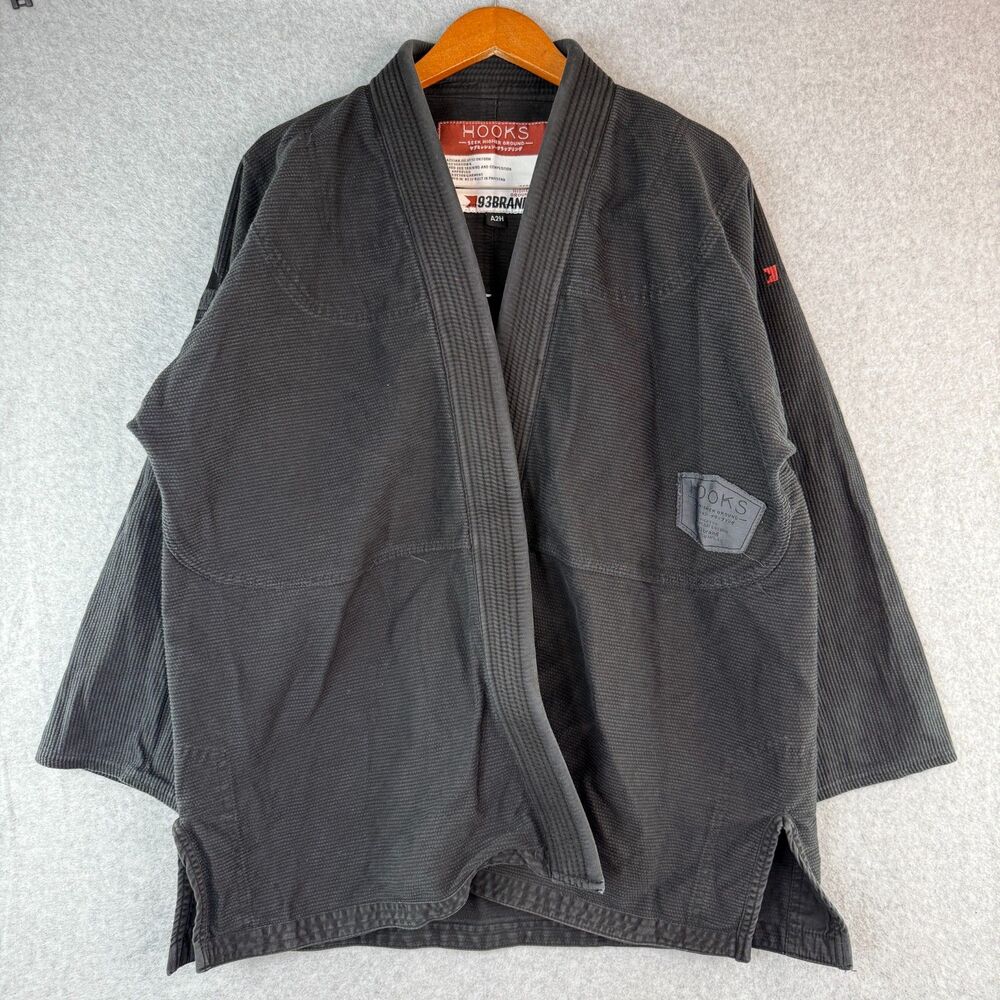 Hooks 'Seek Higher Grounds' 93Brand Jiu-Jitsu Black Kimono Size A2H